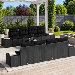 Specifications of 7 Piece Black Modular Garden Sofa Set
