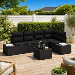 Specifications for the 6-Piece Black Garden Sofa Set