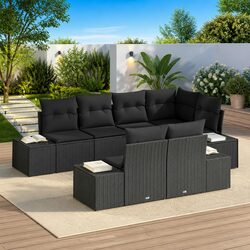 Specifications of 7-Piece Modular Lounge Set in Black