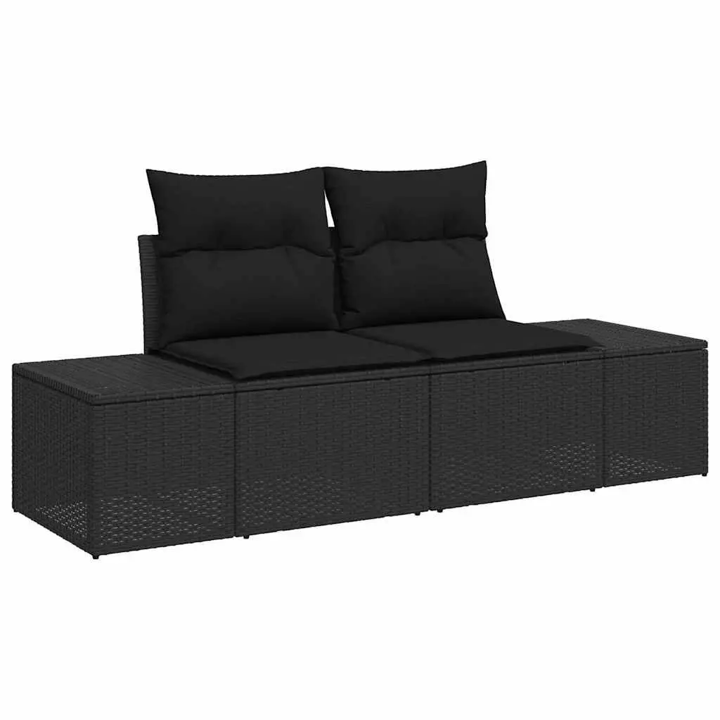 7-Piece Modular Lounge Set in Black