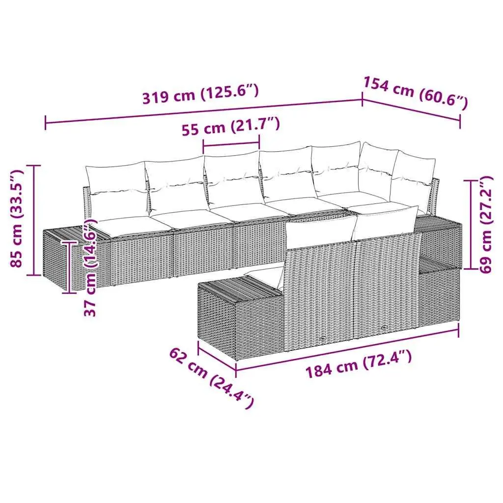 8-Piece Modular Garden Sofa Set