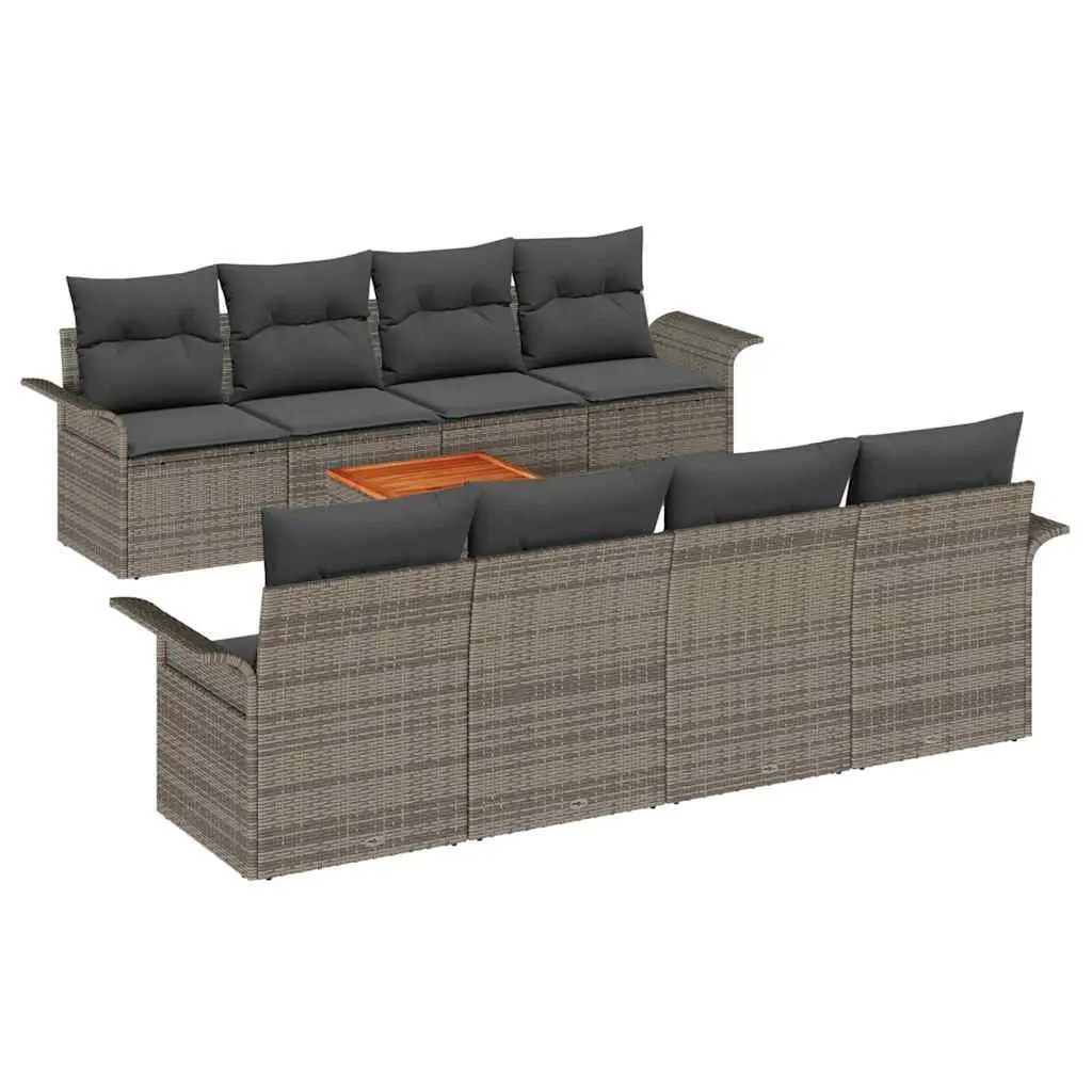 Garden Sofa Set Outdoor Furniture 9 Pieces Modular Patio Sectional with Cushions