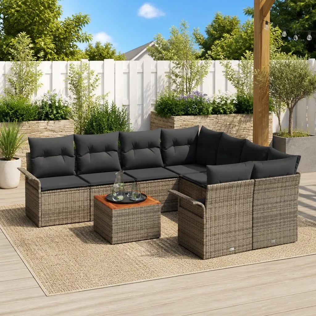 9 Piece Grey Modular Sofa Set