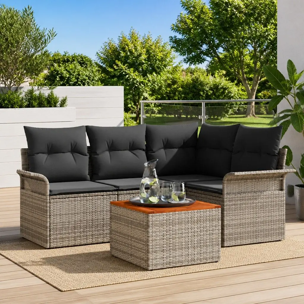 5-Piece Grey Modular Garden Sofa Set