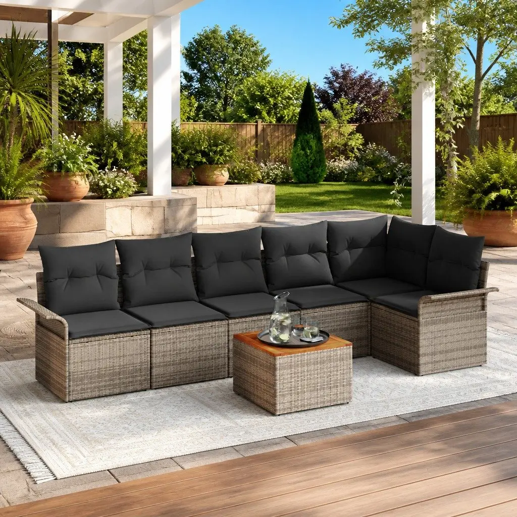7pc Grey Modular Garden Sofa Set