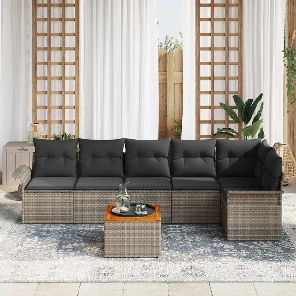 7pc Grey Modular Garden Sofa Set