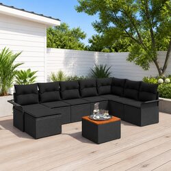 Specifications of 9-Piece Black Modular Sofa Set