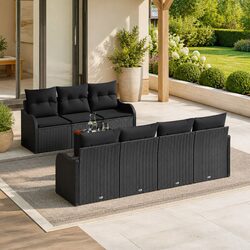 Specifications of the 8-Piece Black Outdoor Sofa Set