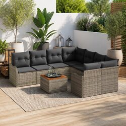 Modular Garden Sofa Set - 9 Pieces in Grey with Specifications