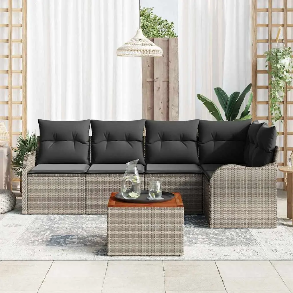 6 Piece Modular Garden Sofa Set Grey