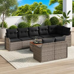 Specifications of the 9-Piece Grey Poly Rattan Sofa Set