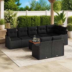 Specifications of 9-Piece Modular Black Outdoor Sofa Set