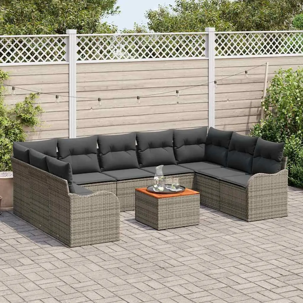 10-Piece Grey Outdoor Modular Sofa Set