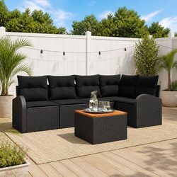 Specifications of Modular Garden Sofa Set 6 pcs Black
