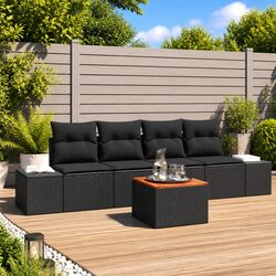 Specifications of 5-Piece Black Garden Sofa Set