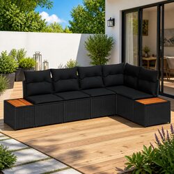 Garden Sofa Set: 5-Piece Modular Outdoor Furniture