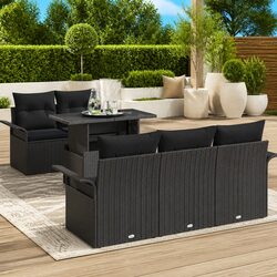 Garden Sofa Set Specifications: 6 Pieces, Poly Rattan