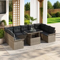 10-Person Modular Sofa Set with Weather-Resistant Cushions