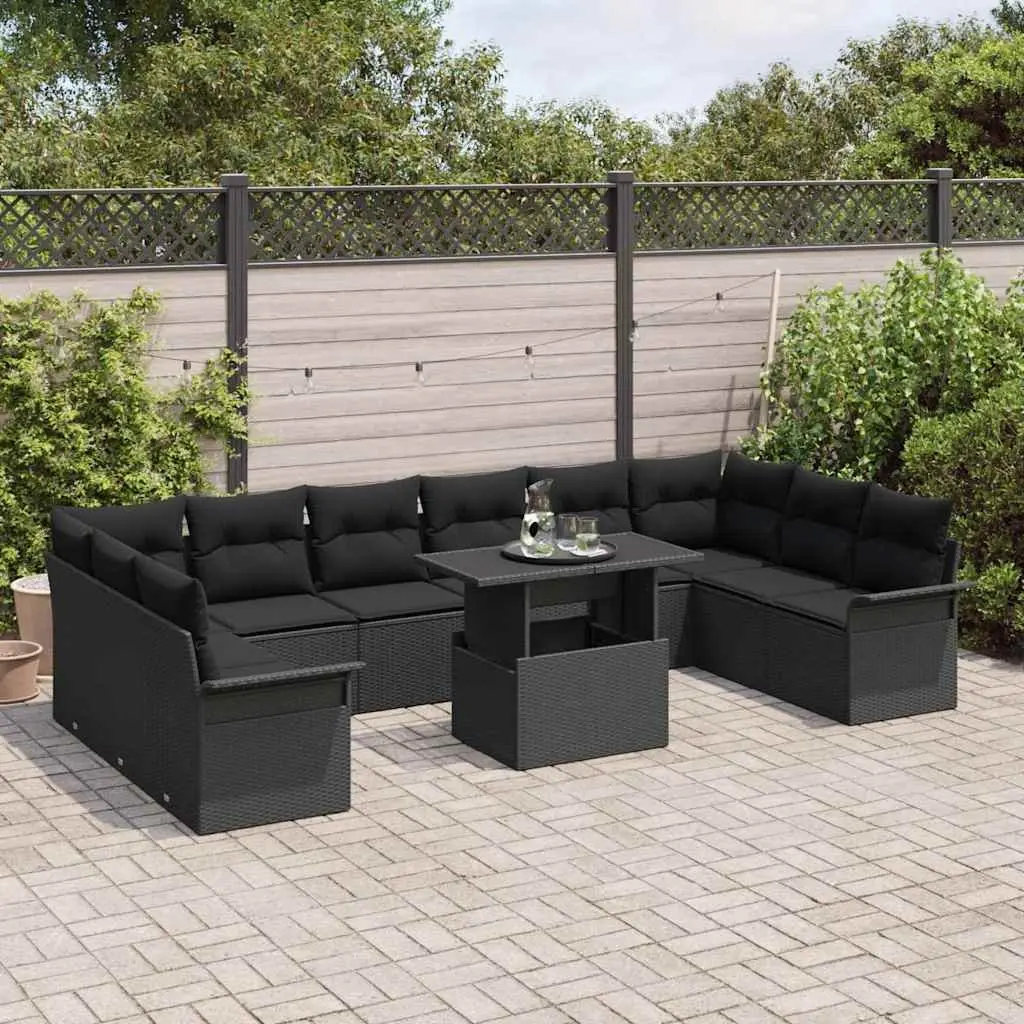 Garden Sofa Set 11pcs with Adjustable Table & Storage