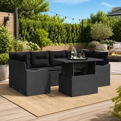 Specifications for 7-Seater Black Modular Garden Sofa Set