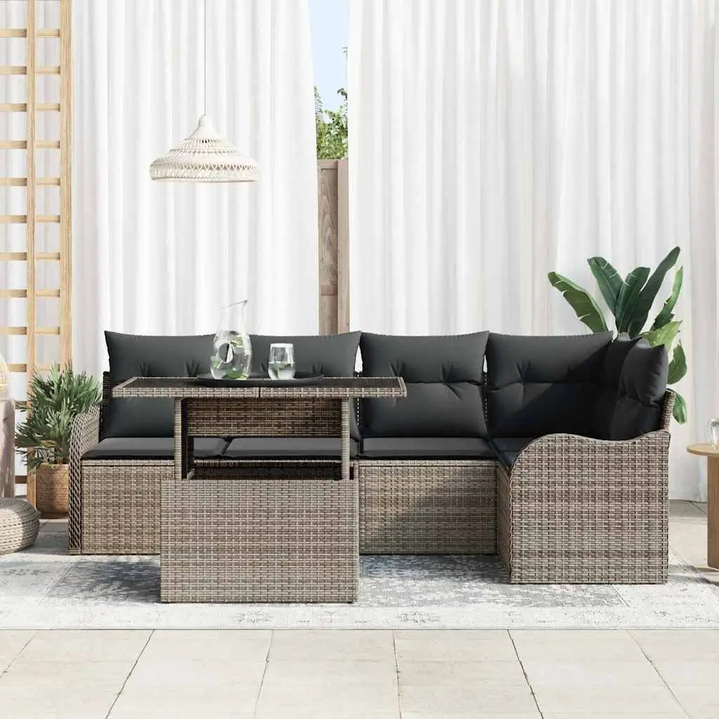 Grey 6-Seater Outdoor Dining Set