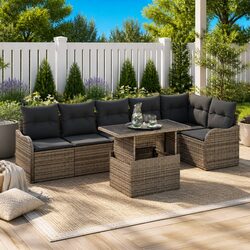 Detailed Specs of 7-Piece Grey Outdoor Sofa Set