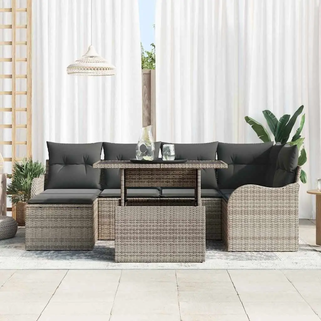 7-Piece Grey Outdoor Sofa Set