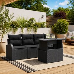 Specifications of 5-Piece Modular Outdoor Sofa Set in Black
