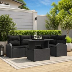Outdoor 6-Piece Garden Sofa Set with Cushions