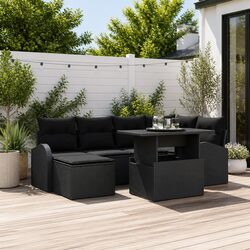 Specifications of 7-Piece Black Outdoor Sofa Set