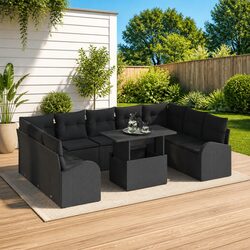 Detailed Specifications of 10-Piece Modular Garden Sofa Set