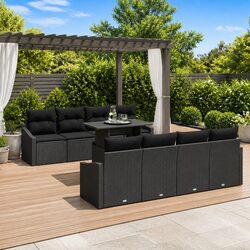 Specifications of 7-Piece Black Modular Garden Sofa Set