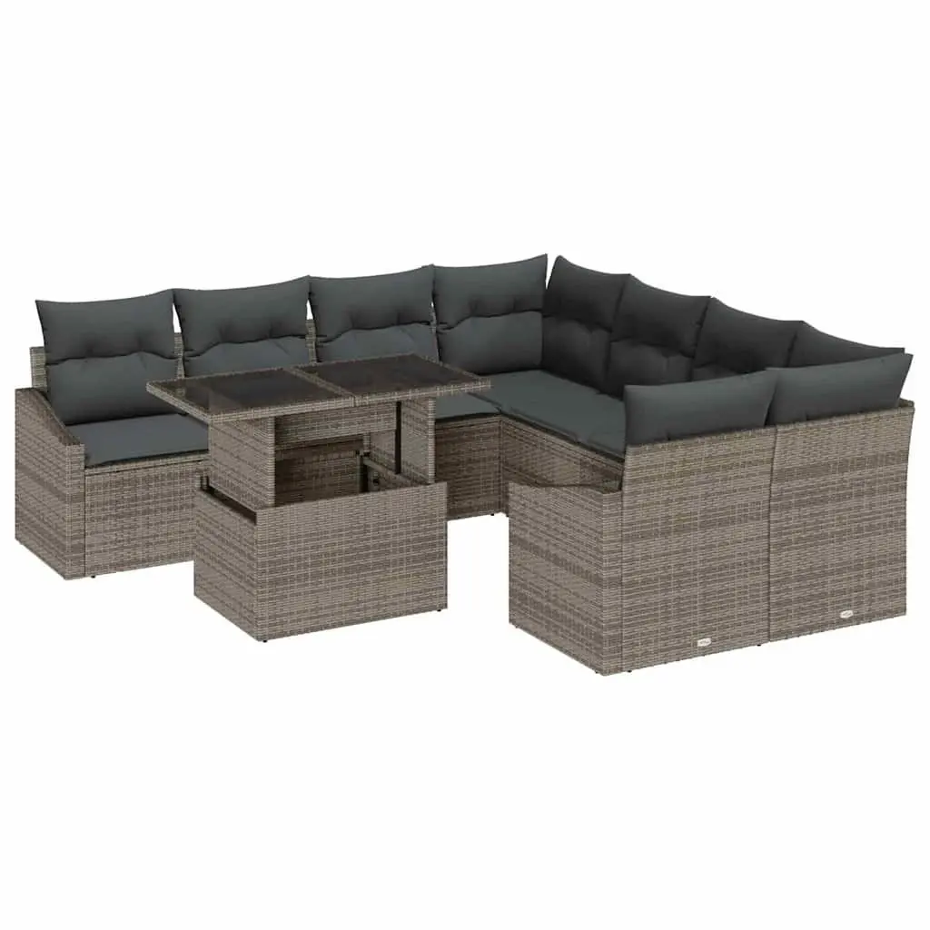 9-Piece Outdoor Sofa Set in Grey