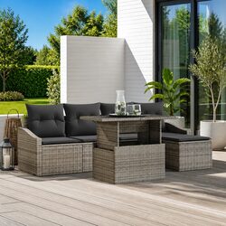 Specifications of 6-Piece Grey Modular Garden Sofa Set