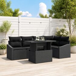 Specifications for Black Outdoor Garden Sofa Set - 6 Pieces