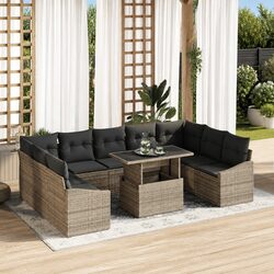 10-Piece Outdoor Sofa Set with Dimensions and Details