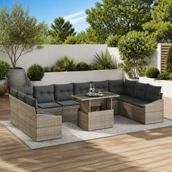 Complete Modular Outdoor Sofa Set - 11 Pieces in Grey