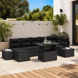 Specifications for Black Modular Garden Sofa Set 8 pcs