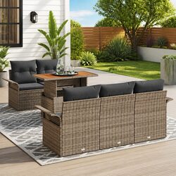 Factual Overview: 6-Piece Outdoor Sofa Set with Rattan