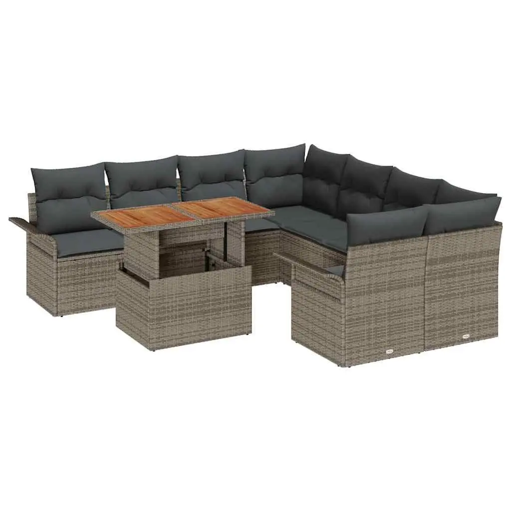 Garden Sofa Set in Grey with Durable Cushions