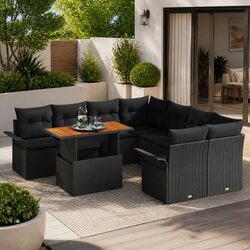 Specifications of Black Poly Rattan Garden Sofa Set