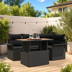 Specifications of the 5-Piece Black Garden Sofa Set