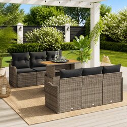Specifications for 7 Piece Grey Garden Sofa Set