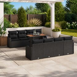 Specifications for the 7-Piece Black Garden Sofa Set