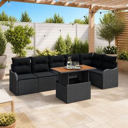 Specifications of the 7-Piece Poly Rattan Sofa Set