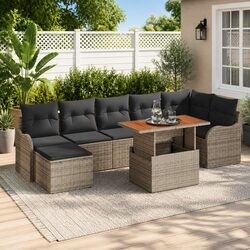 Specifications of 8-Piece Outdoor Sofa Set Grey