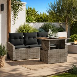5-Piece Modular Garden Sofa Set with Steel Frame