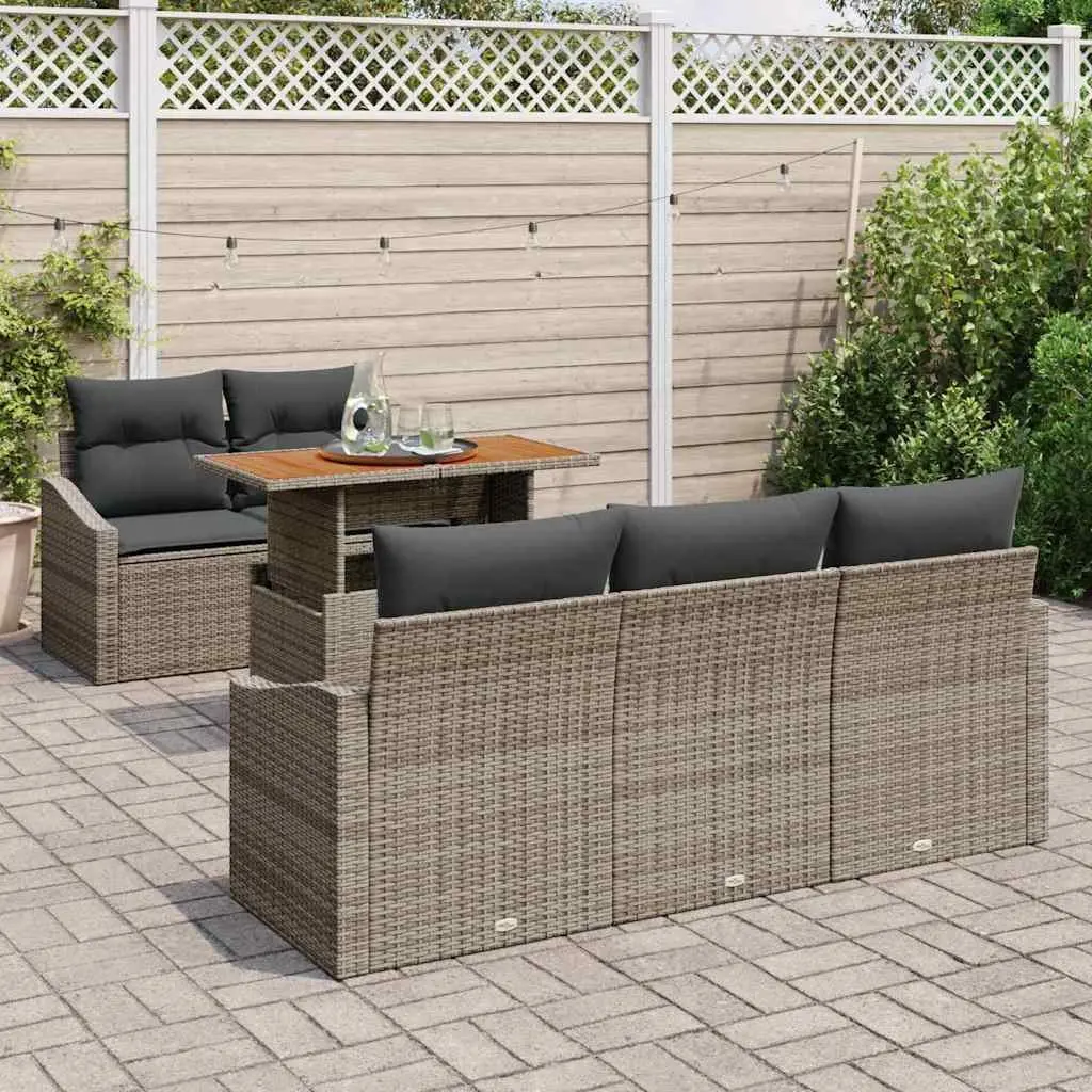 Outdoor Garden Sofa Set Modular Patio Seating 6 Piece Grey Brown