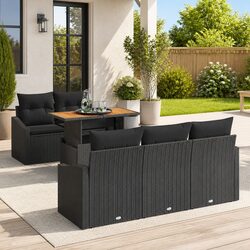 Specifications of the Black Outdoor Sofa Set, 6 Pieces