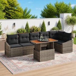 7-Piece Modular Garden Sofa Set with Storage Solutions